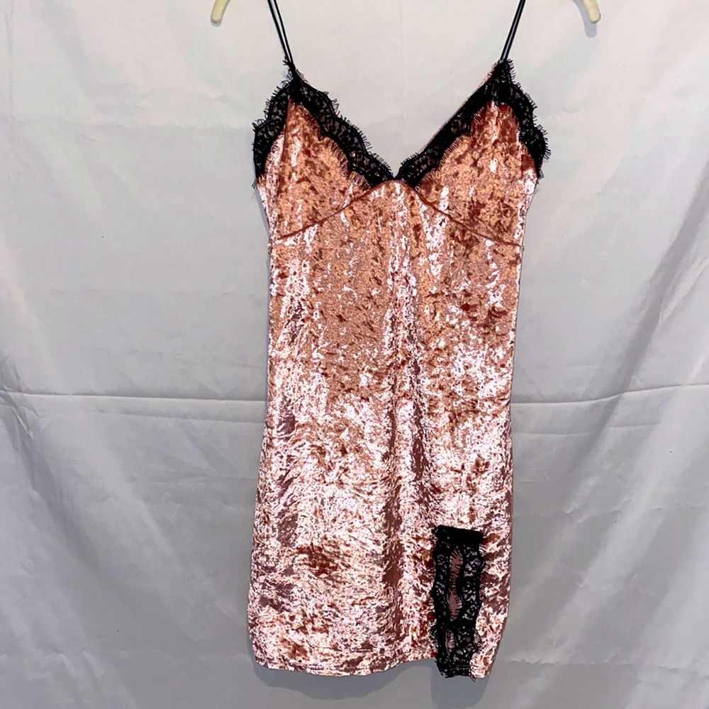 Sexy velvet slip dress